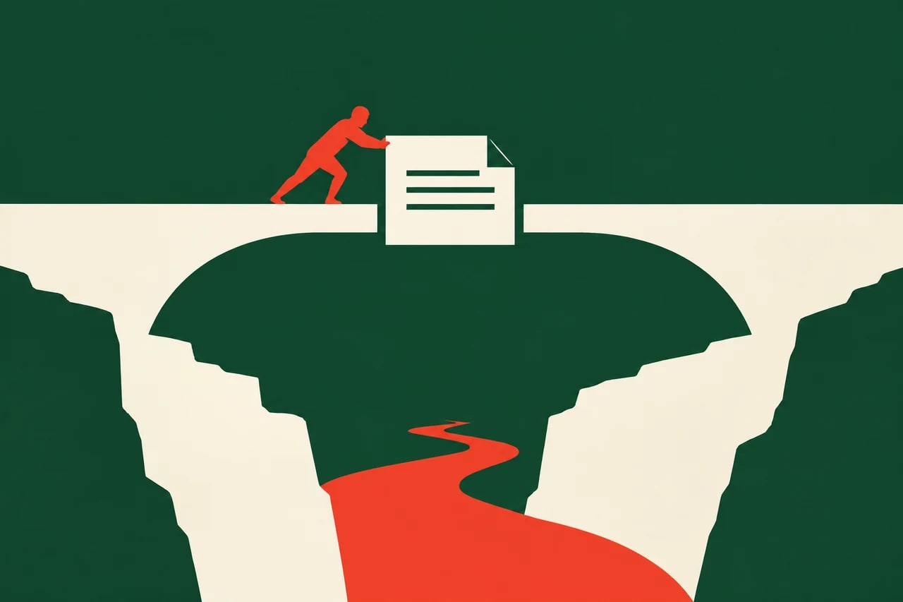 A source document fills a missing section of a bridge.